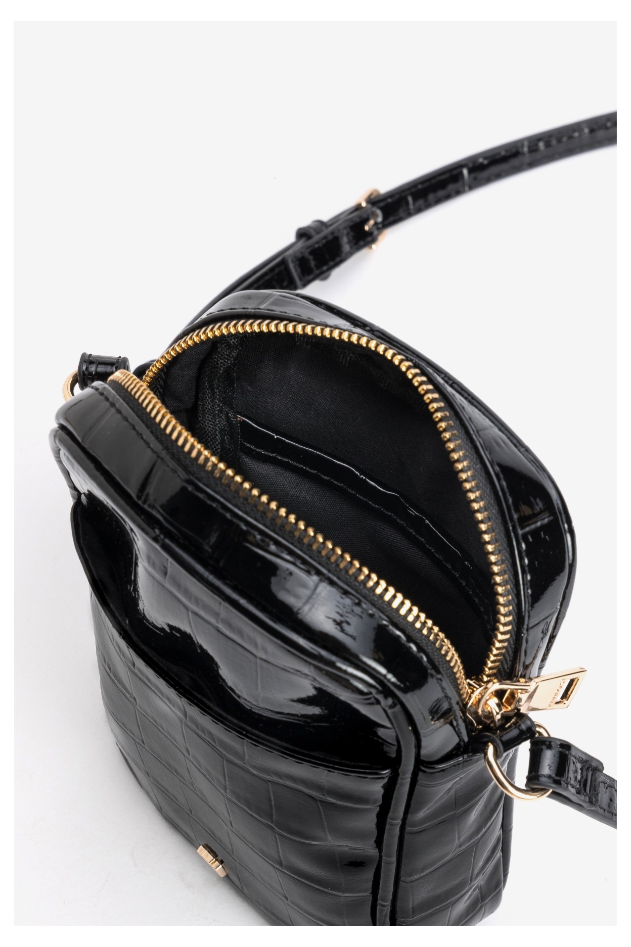 Black Croc Pocket Crossbody