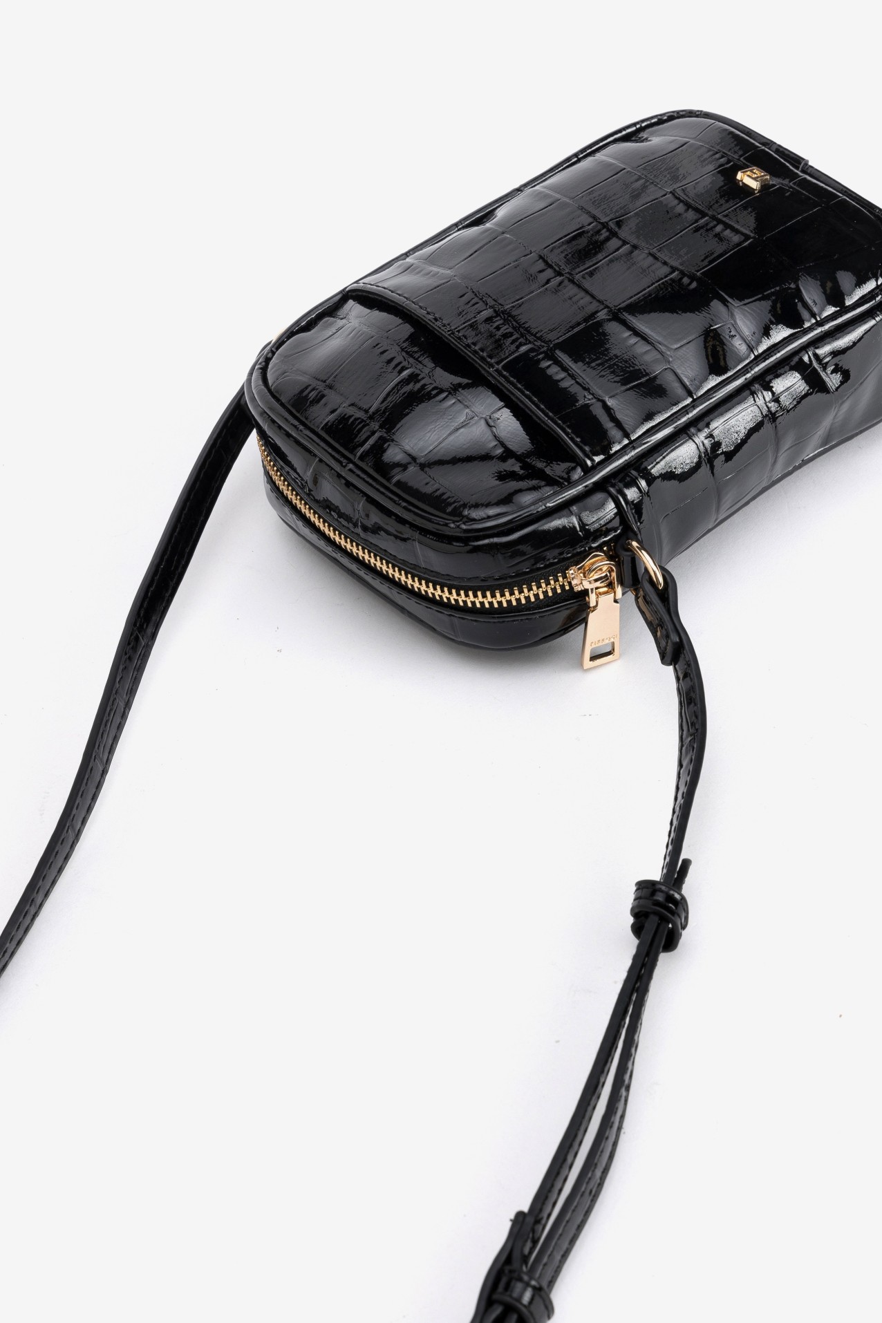 Black Croc Pocket Crossbody