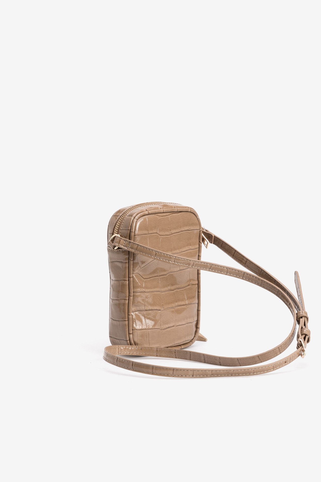 Beige Croc Effect Pouch