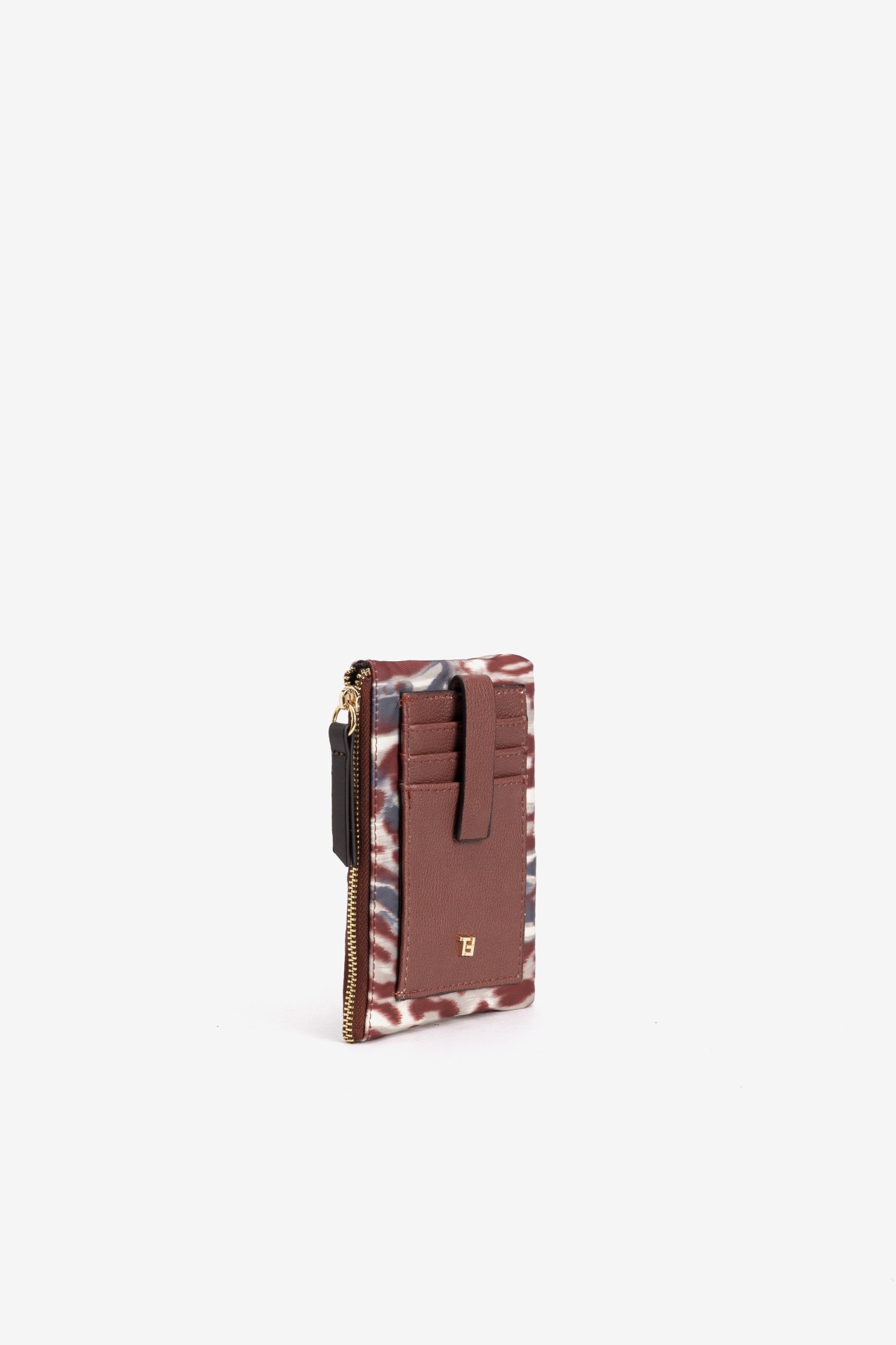 Monedero estampado marr�n moderno