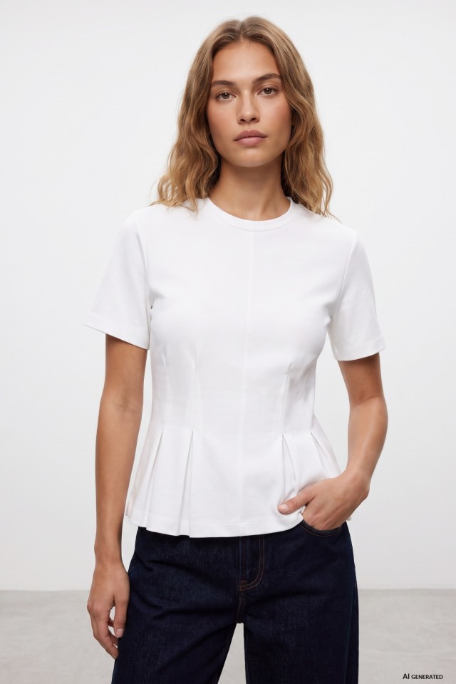 Camiseta blanca corte fluido