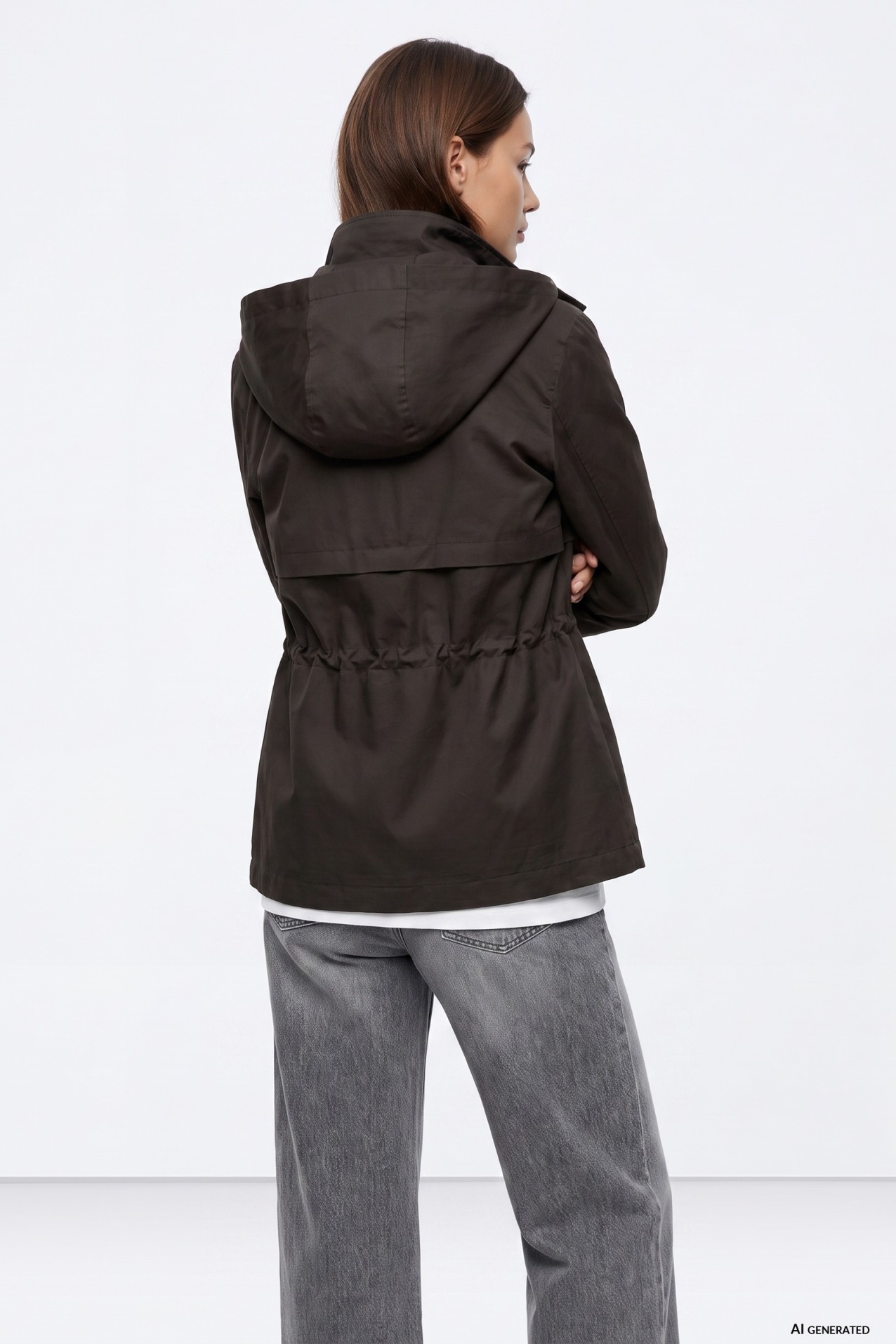 Grey Oversize Hooded Jacket