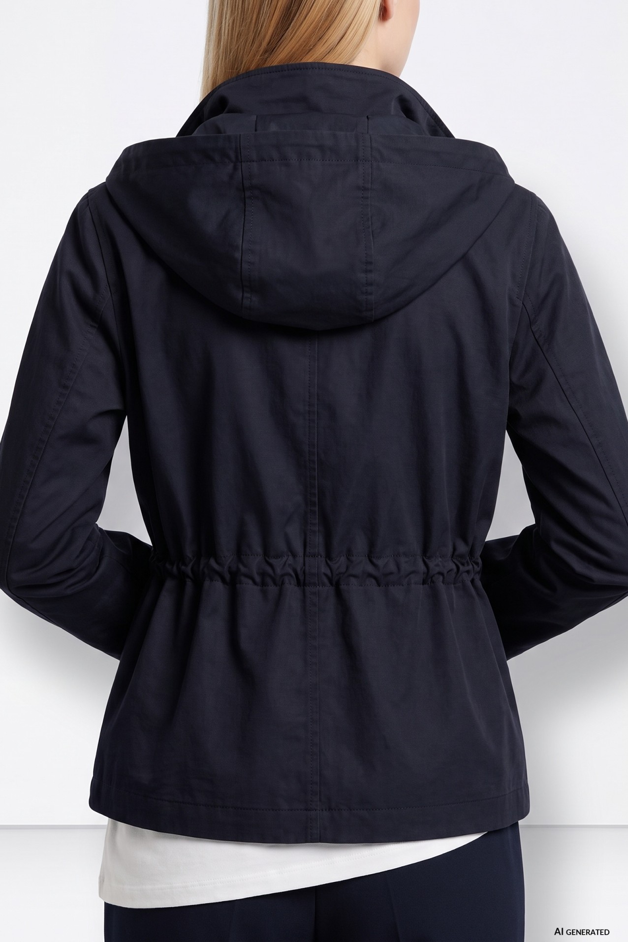 Chaqueta azul corte amplio
