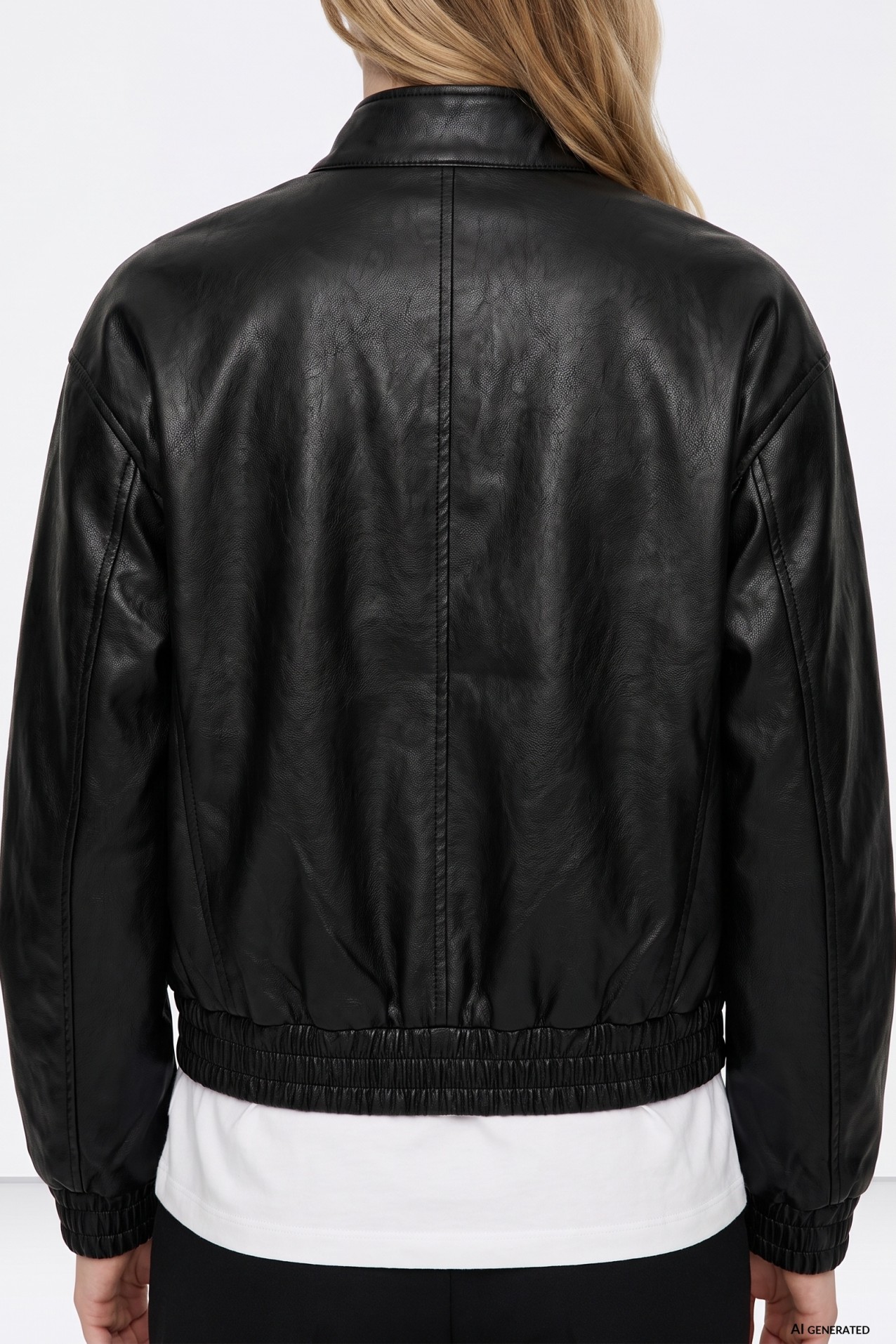 Casaco preto estilo bomber