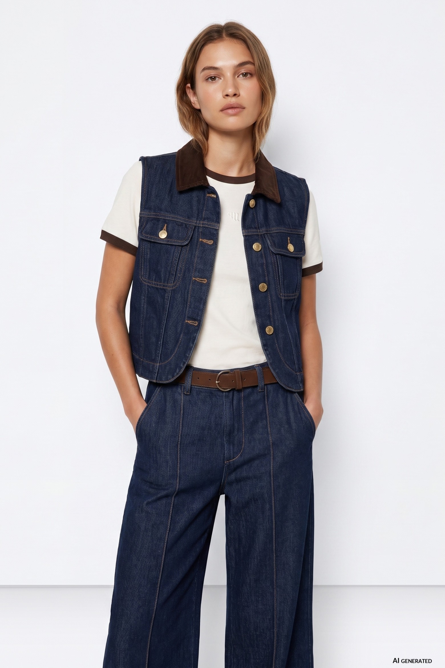 Colete oversized azul-escuro