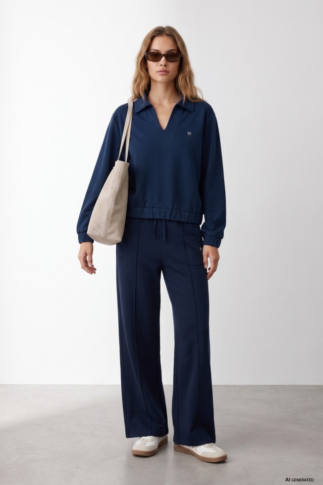Wide Leg Navy Trousers Wide Leg Navy Trousers