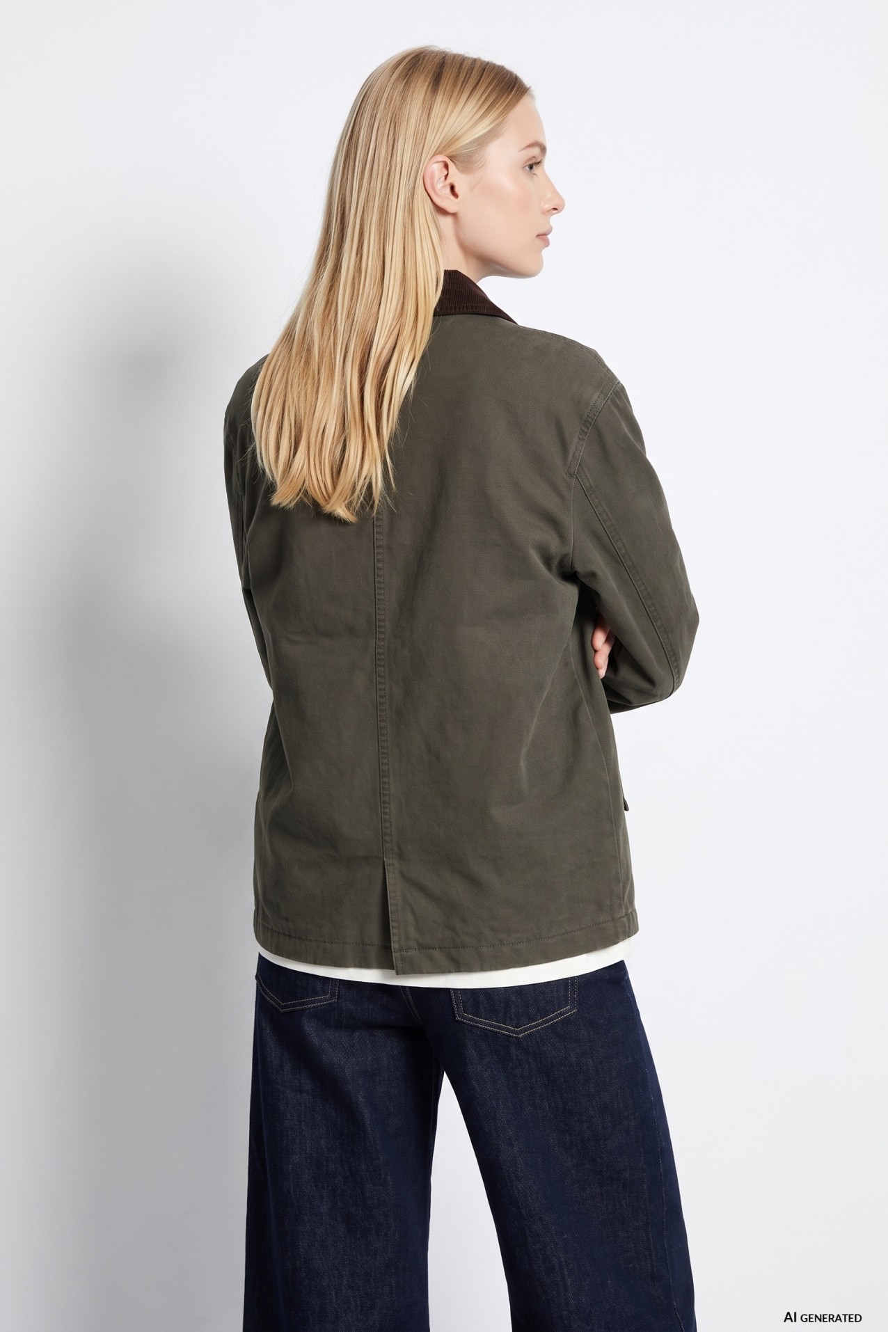 Loose Fit Green Jacket