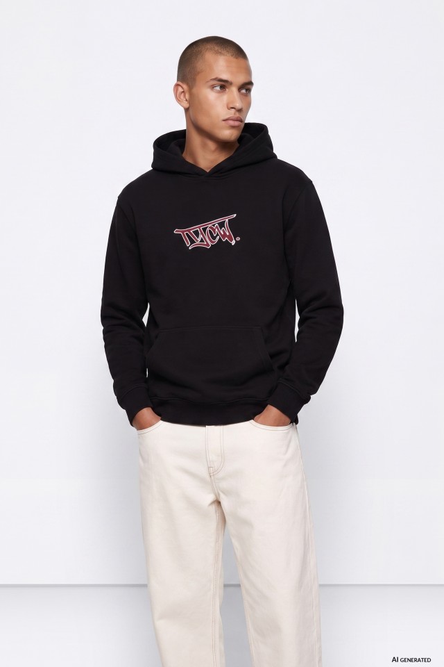 Black Oversize Graphic Hoodie Black Oversize Graphic Hoodie