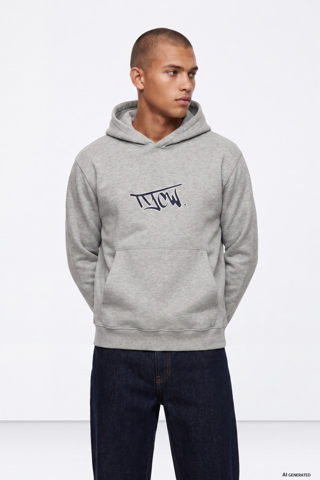 Grey Hoodie With Print