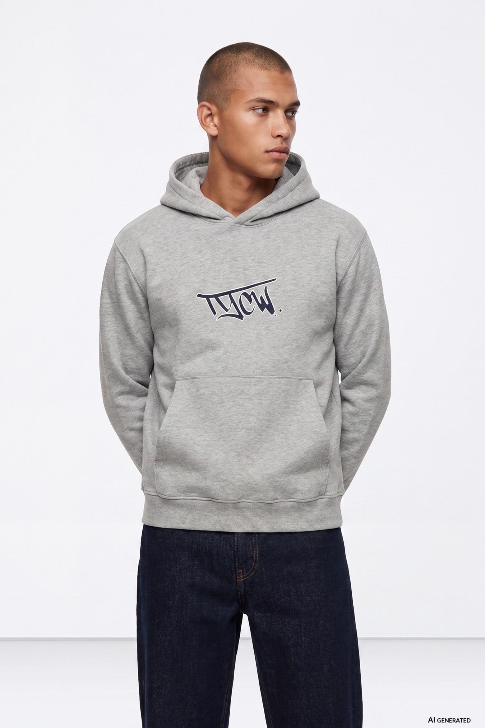 Sudadera gris con capucha