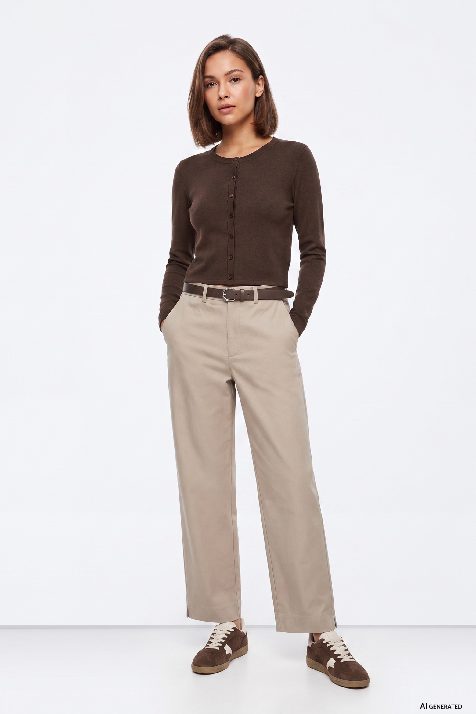 Pantalones beige rectos