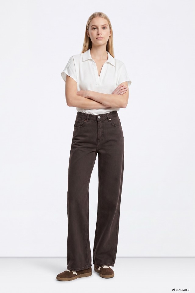 Dark Brown Wide Jeans