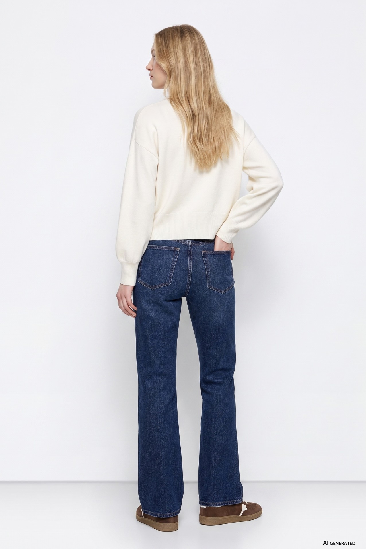 Dark Blue Straight-Leg Jeans