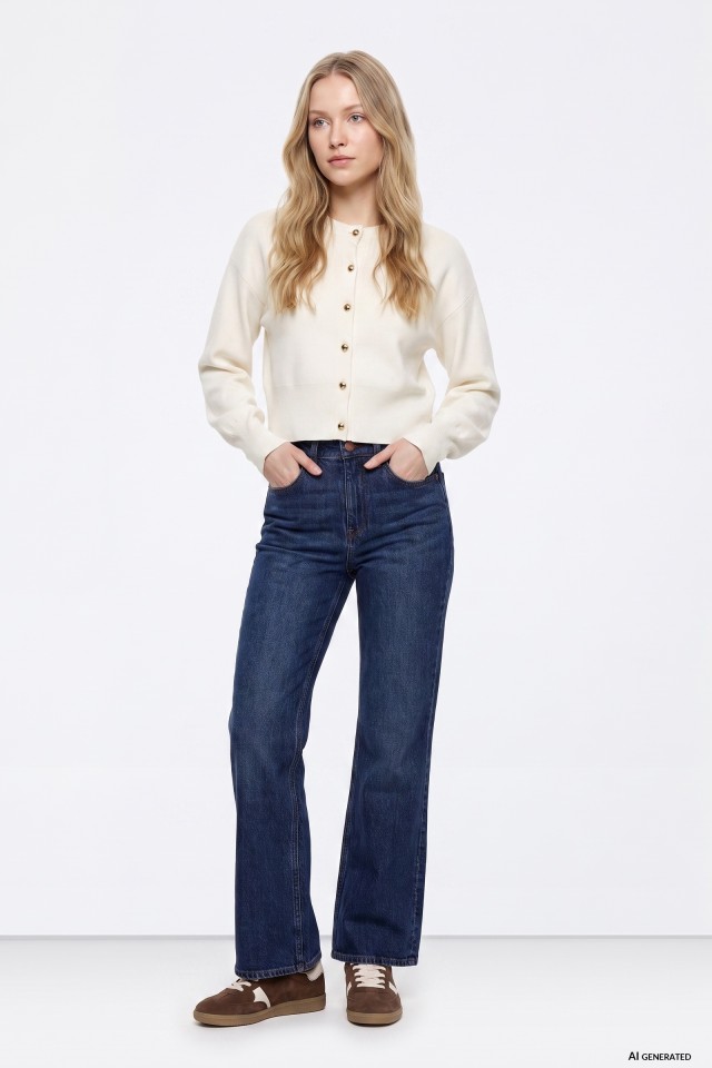 Jeans de corte direito