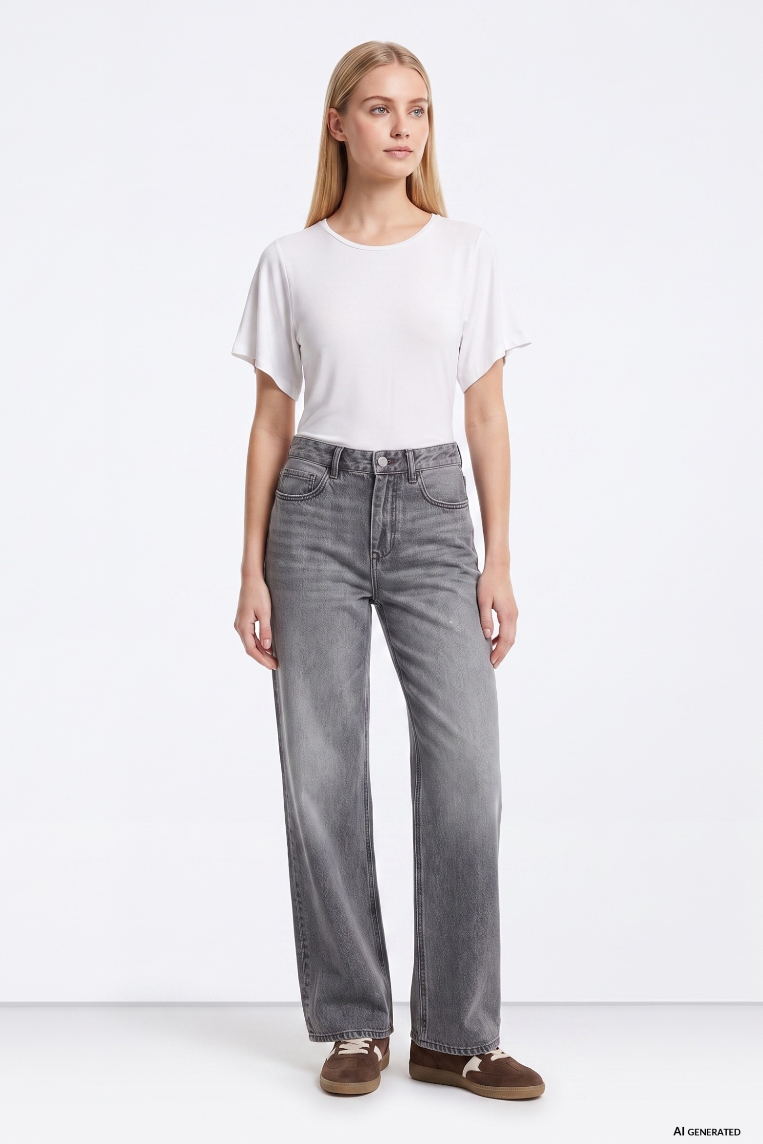 Jeans straight gris vibes urbanas