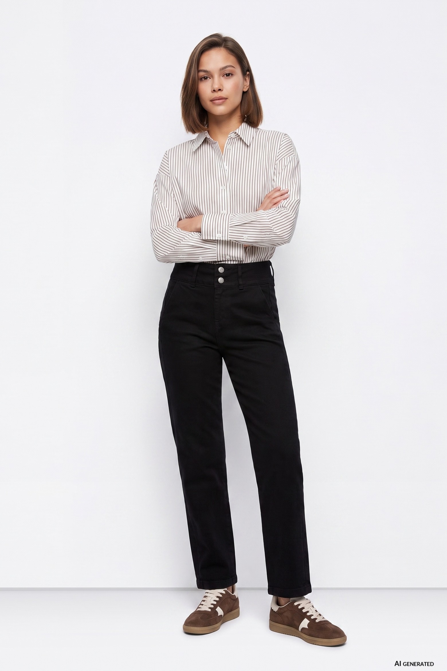 Jeans negros talle alto