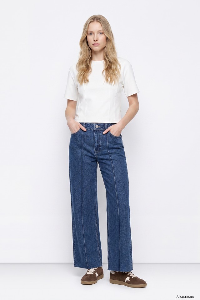 Wide Leg Marine Jeans