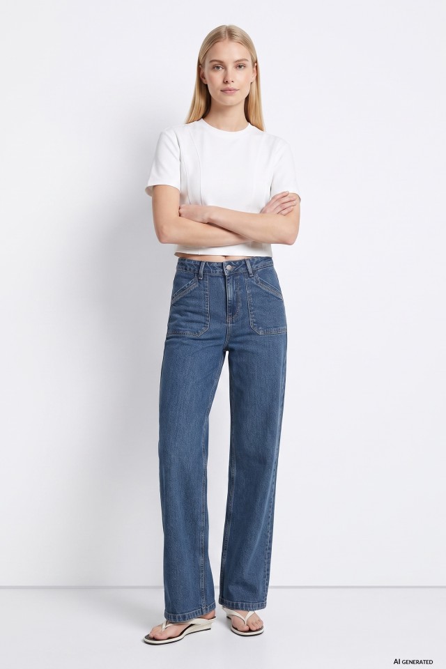 Louise Wide-Leg High Jeans