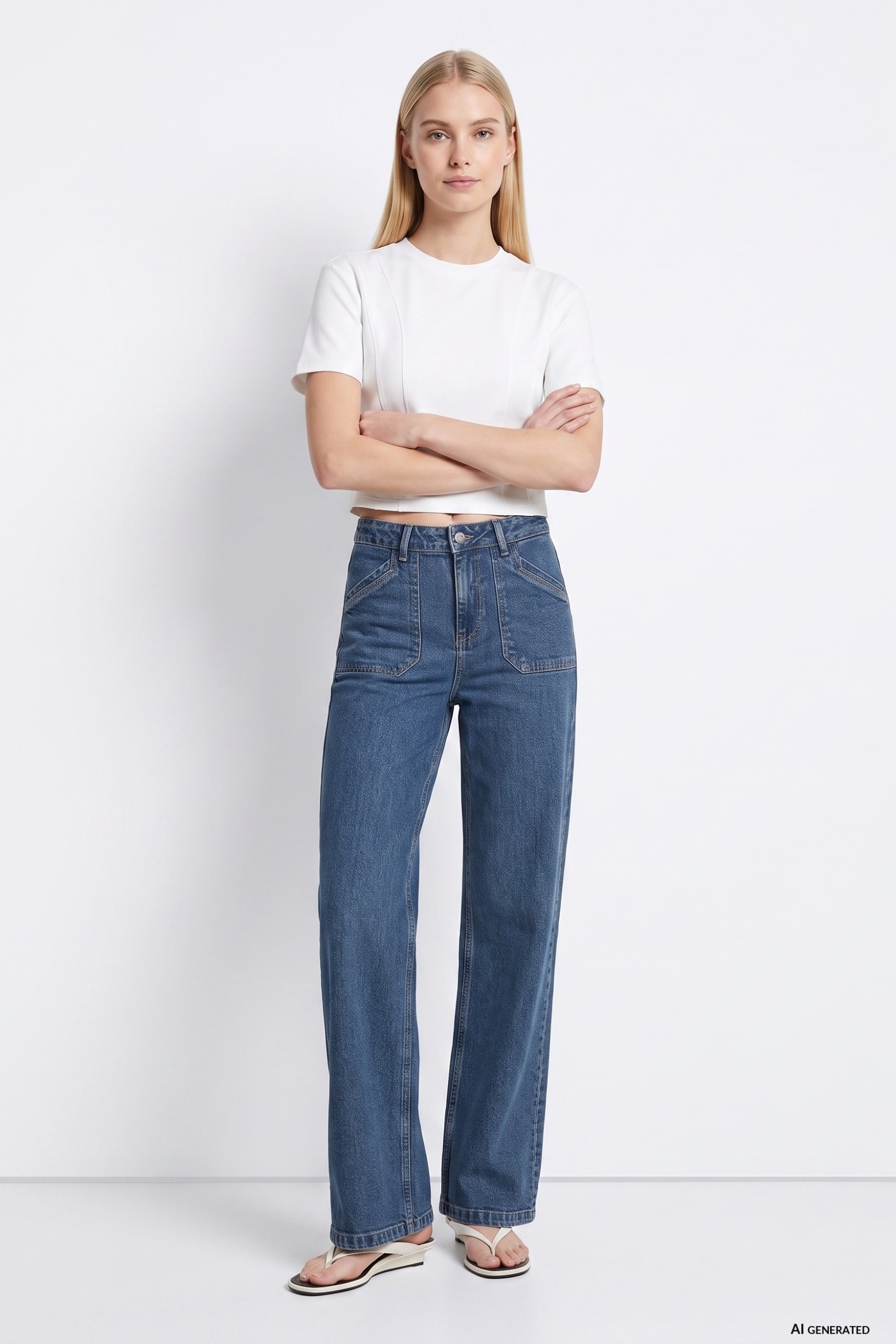 Louise Wide-Leg High Jeans