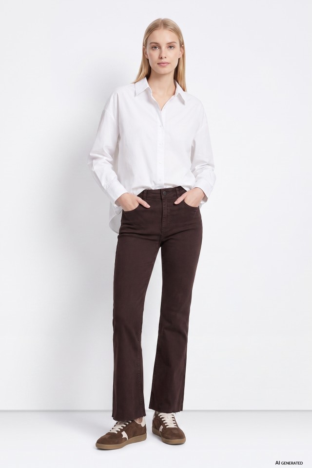 Jeans marrones corte recto