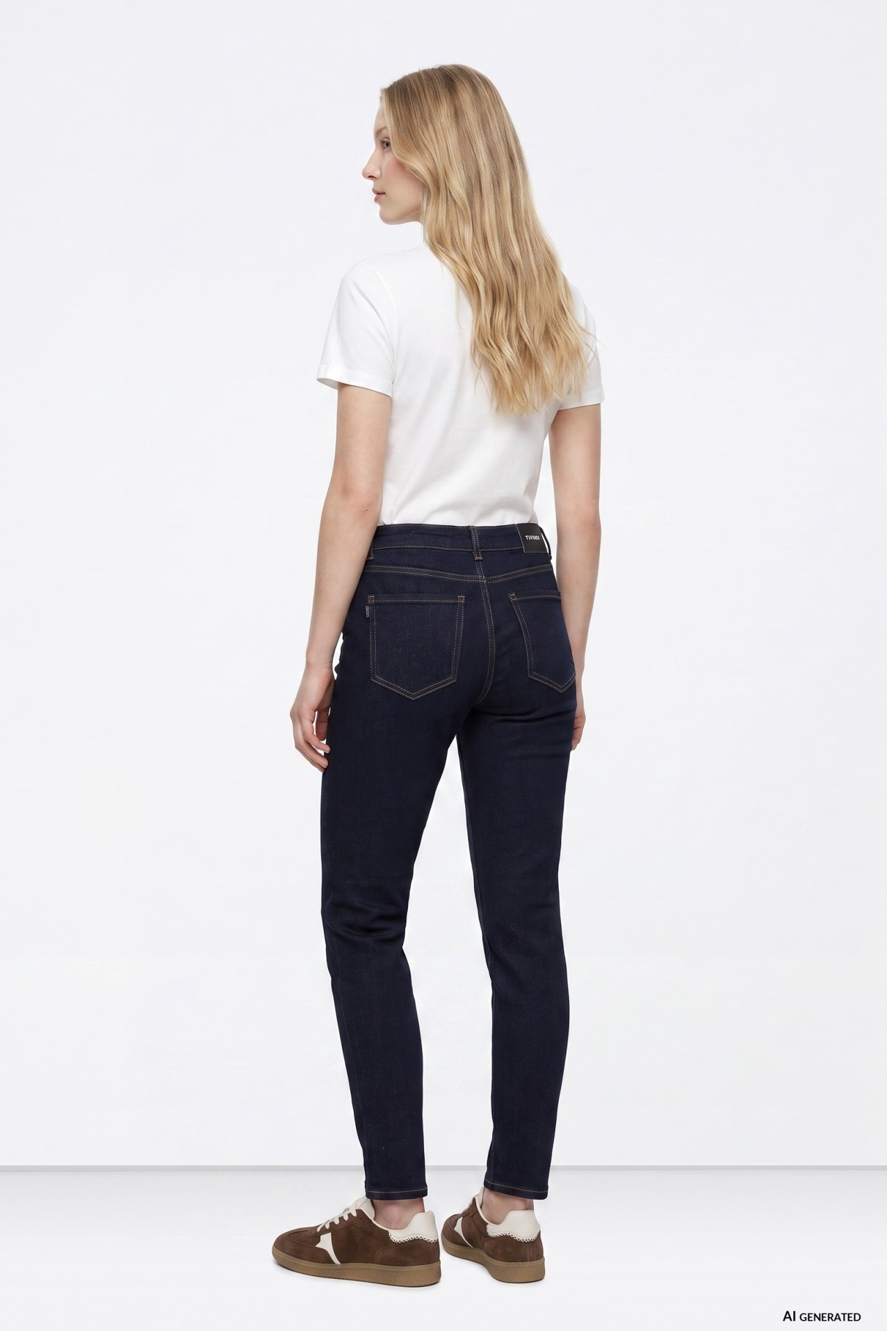 Slim High Waist Dark Jeans