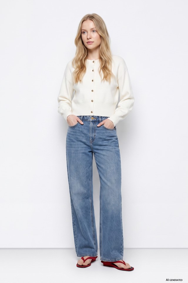 Jeans wide leg azul claro