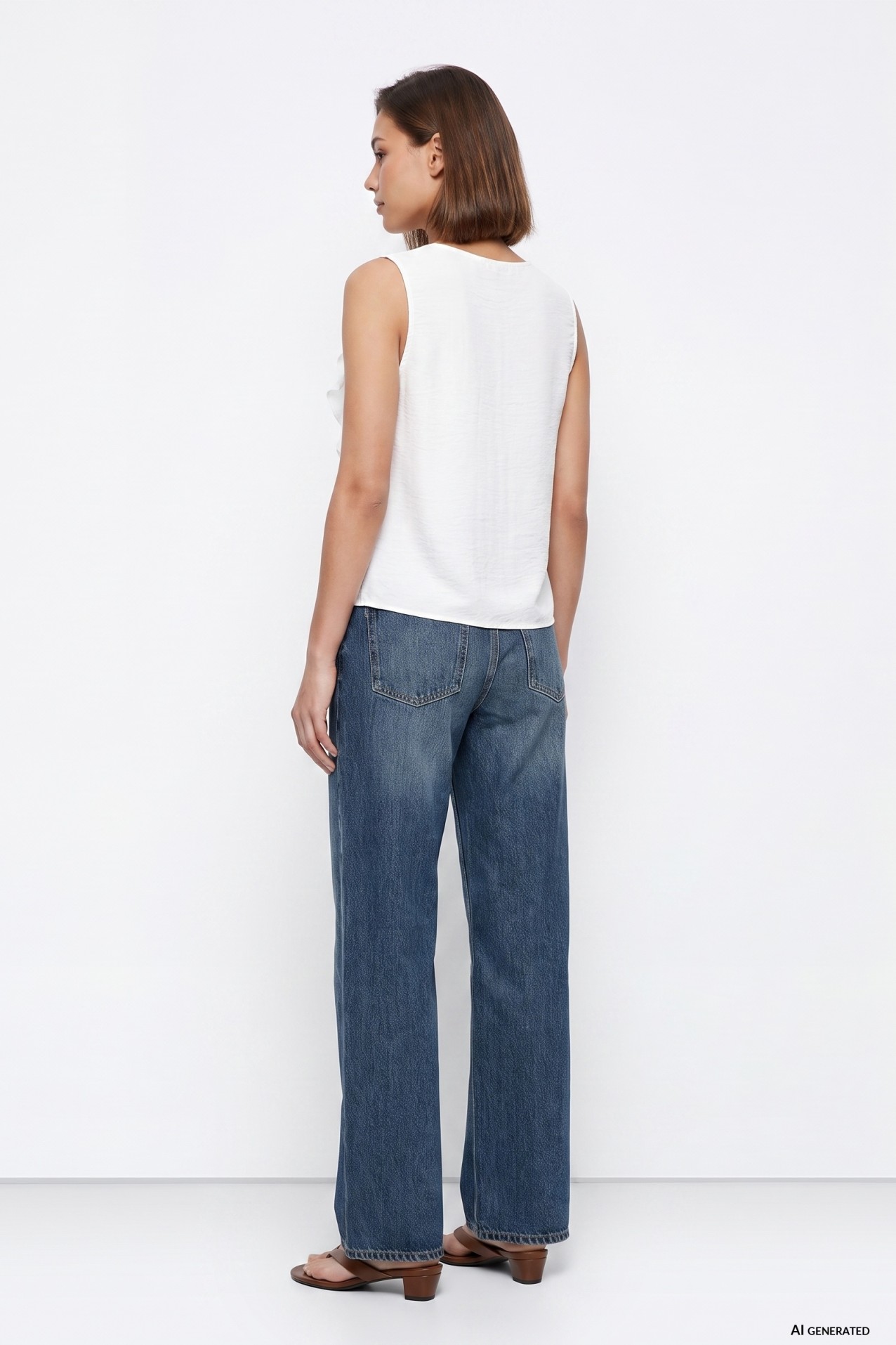 Dark Blue Wide Leg Jeans