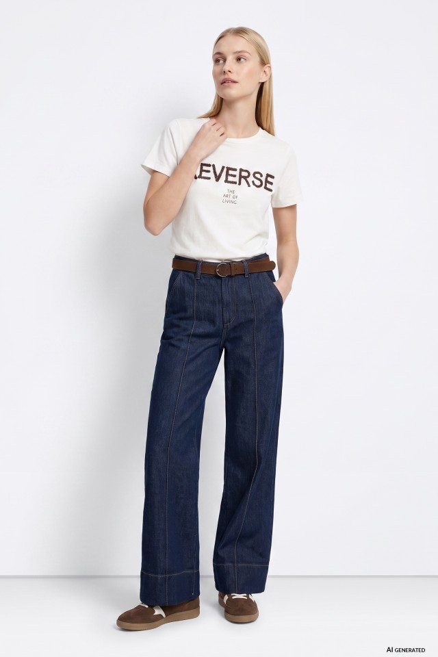 Dark Blue Wide Jeans Dark Blue Wide Jeans