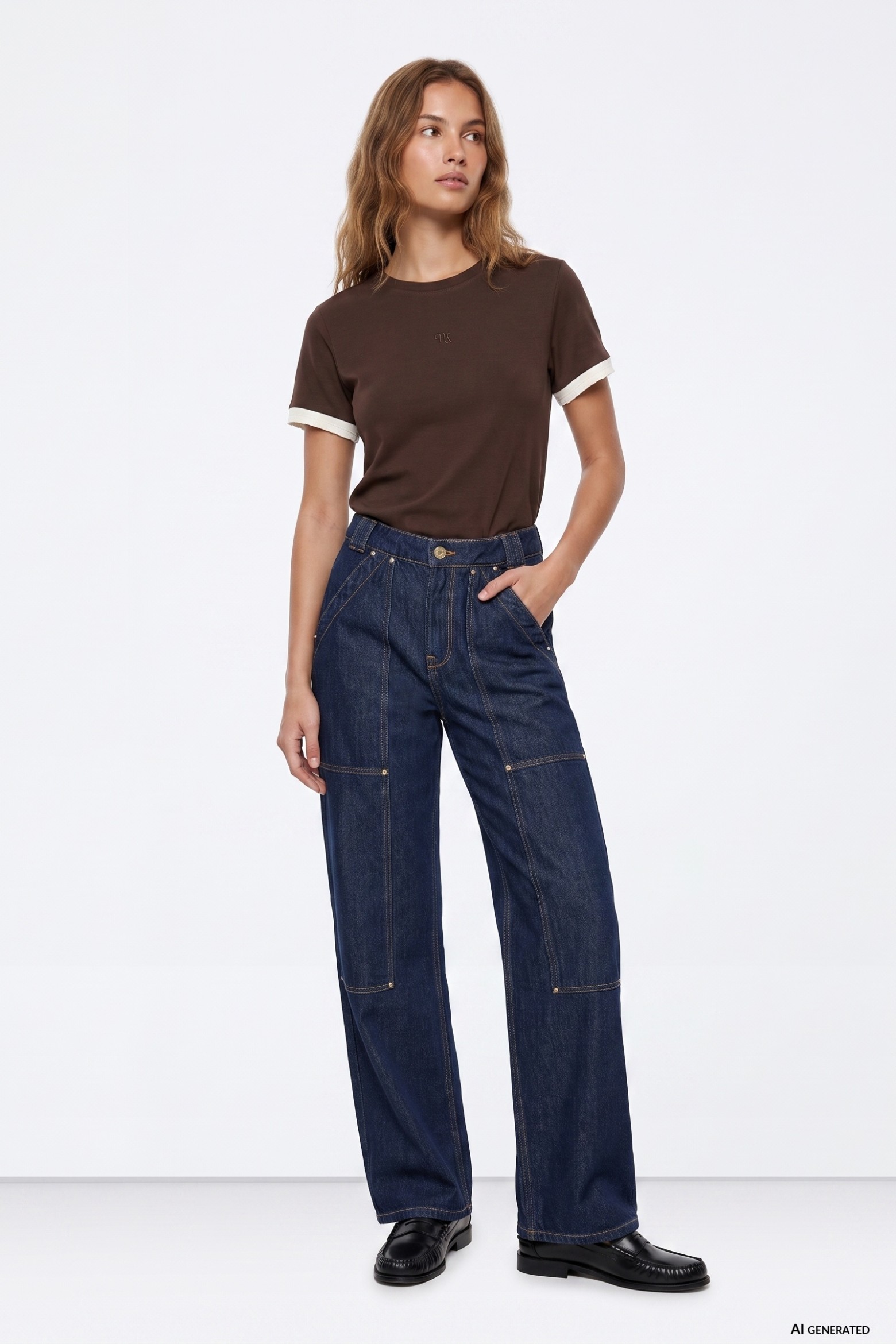 Jeans rectos azul oscuro
