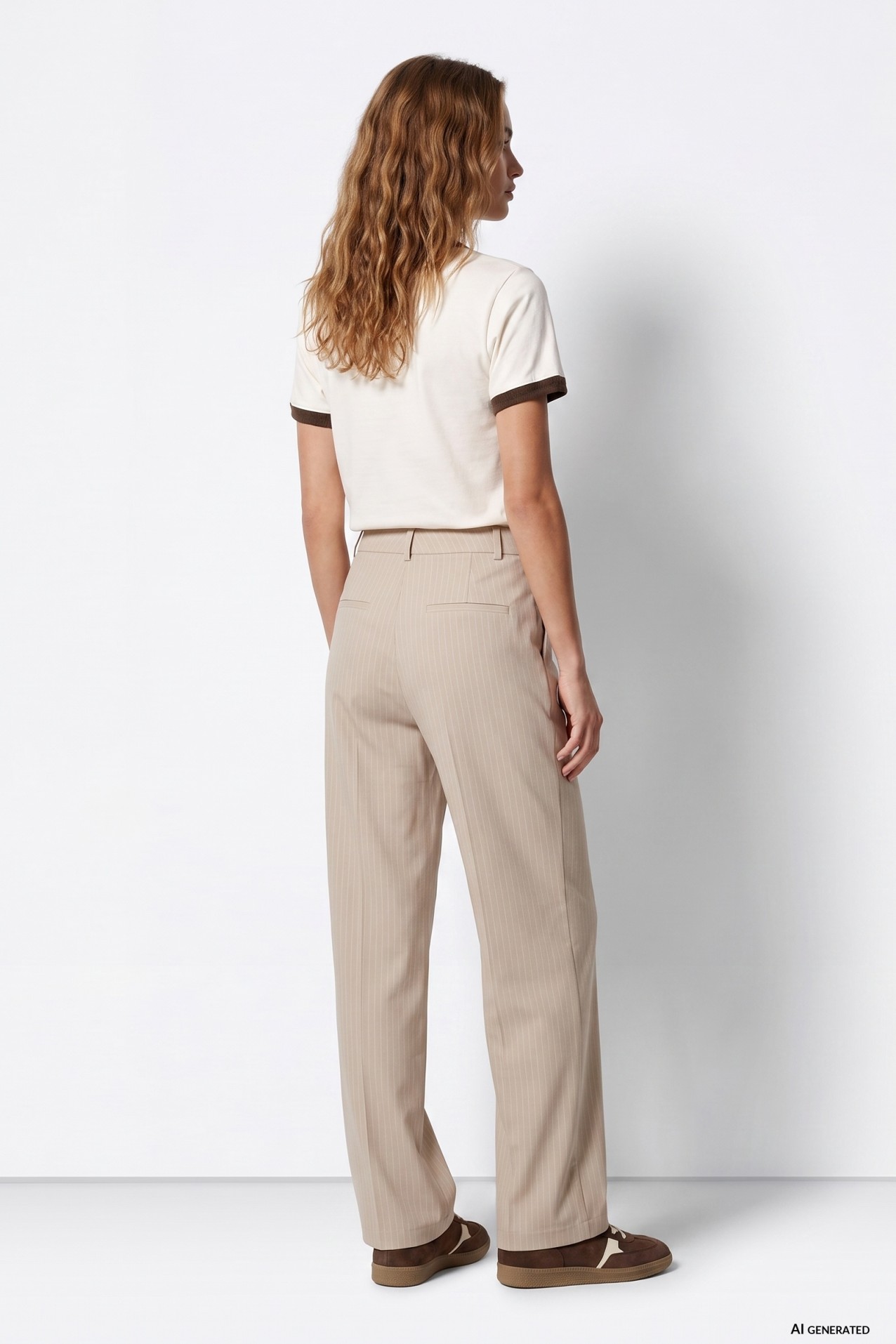 Cal�as bege corte largo