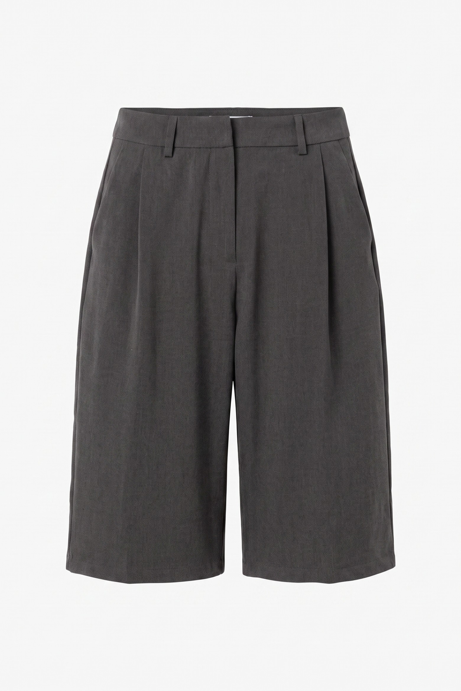 Grey Melange Wide Shorts