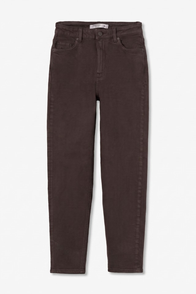 Jeans castanho corte slim Jeans castanho corte slim