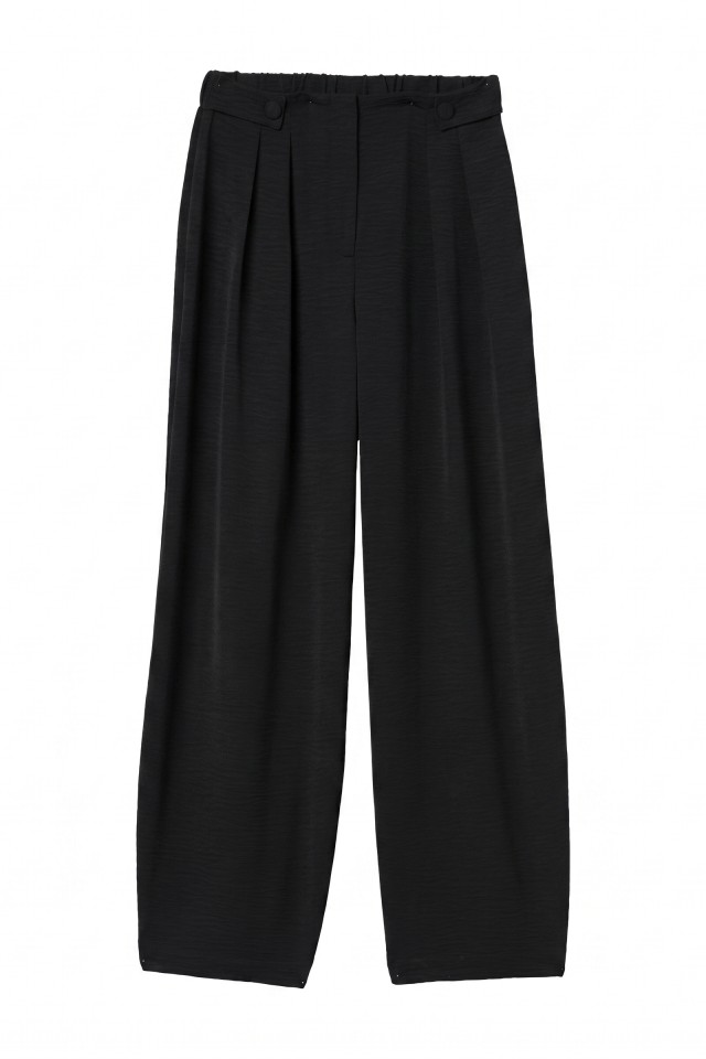 Wide Black Pleated Trousers Wide Black Pleated Trousers