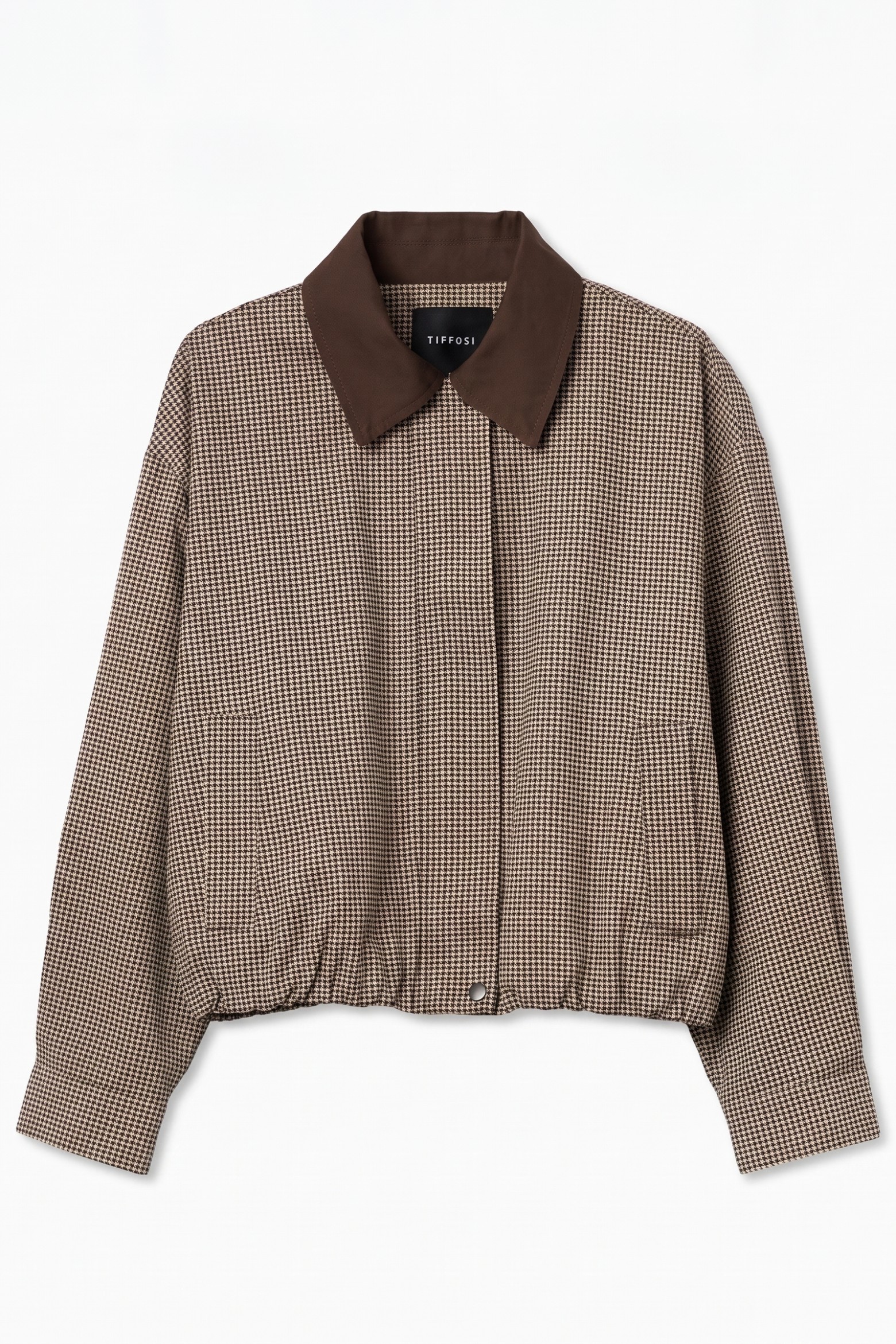 Brown Cropped Casual Jacket