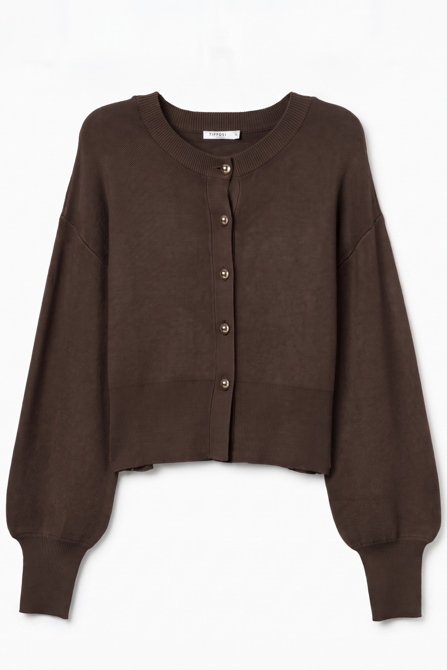 Brown Cropped Cardigan