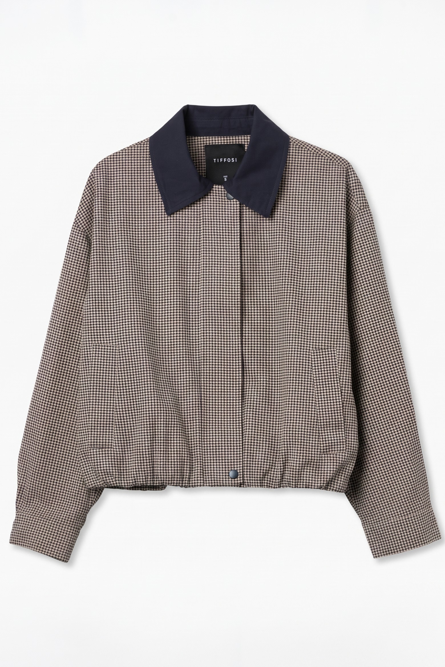 Casaco oversized gola azul