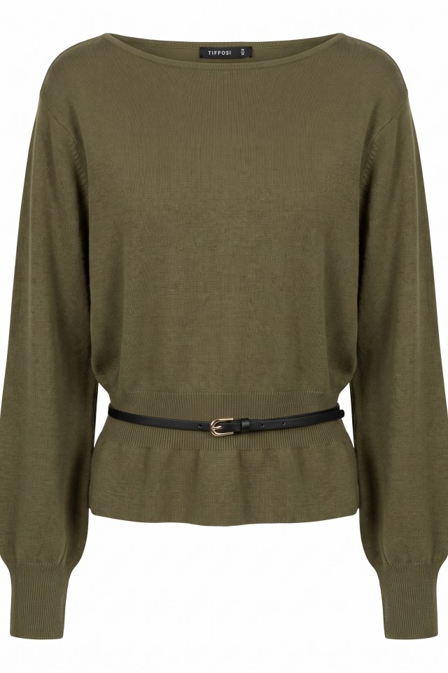 Green Peplum Knit Sweater Green Peplum Knit Sweater