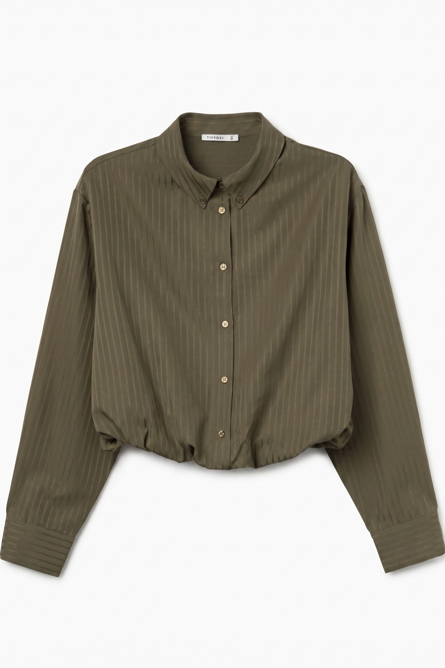 Green Cropped Long Sleeve Shirt
