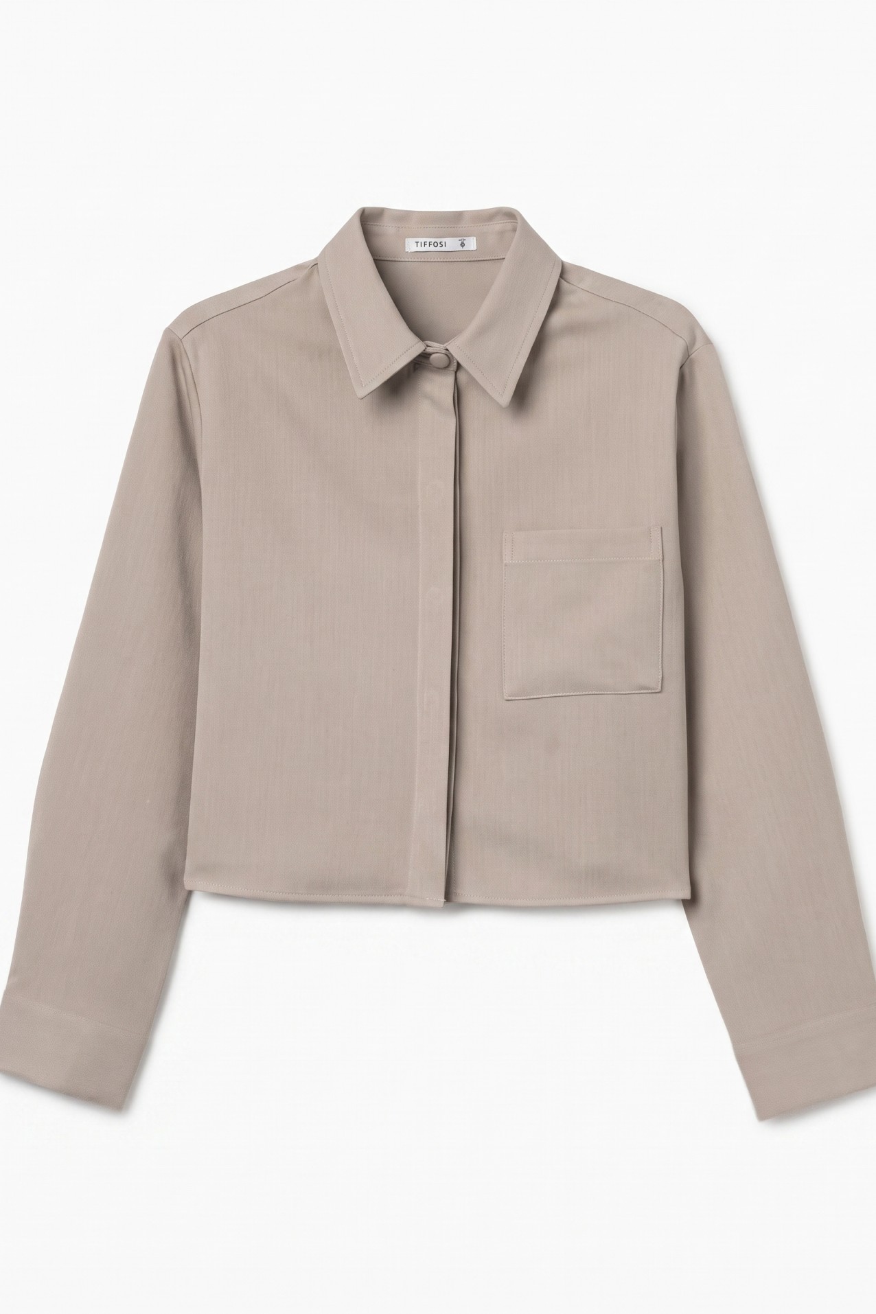Camisa beige corte cropped