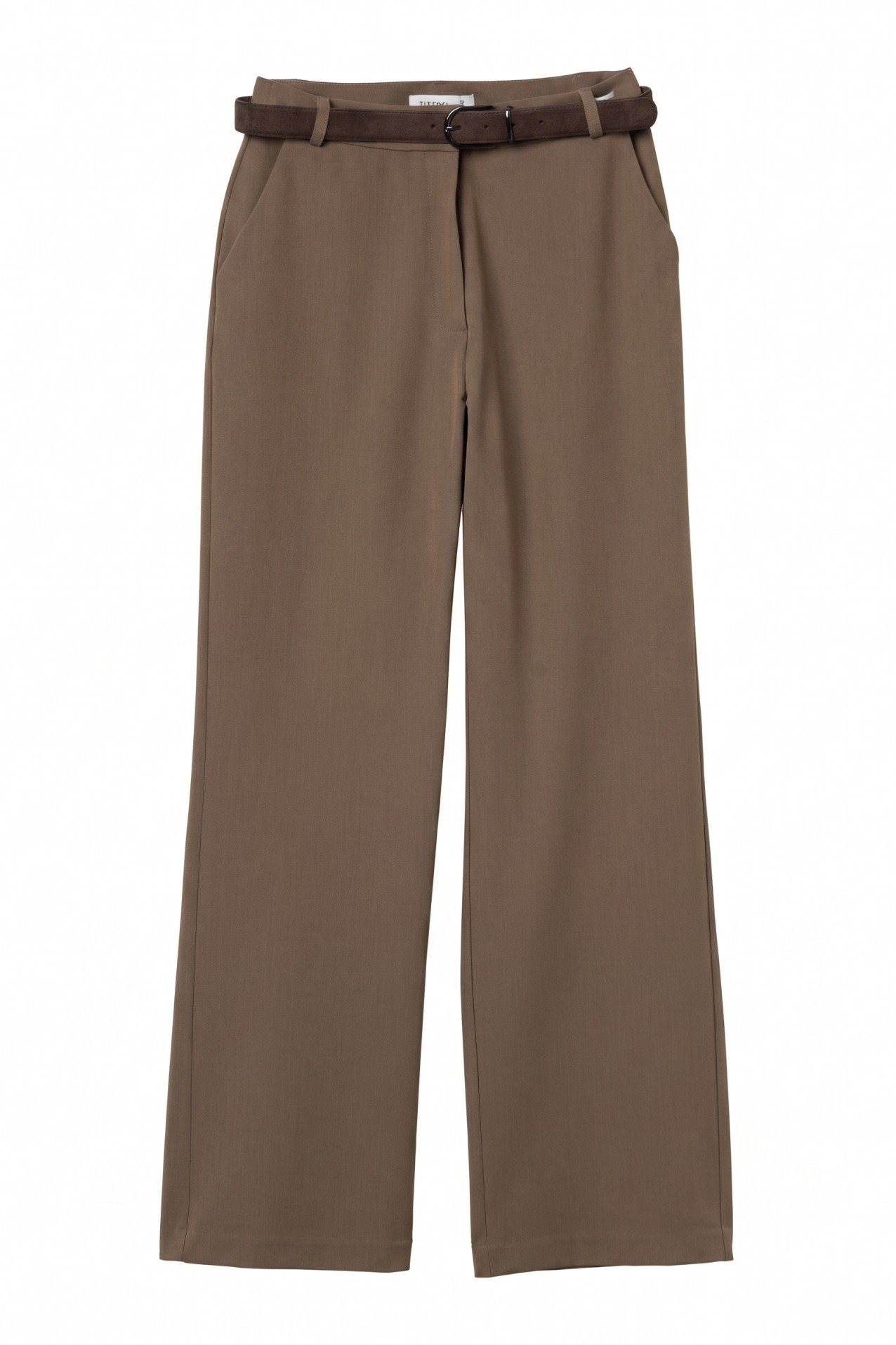 Beige Wide-Leg Trousers