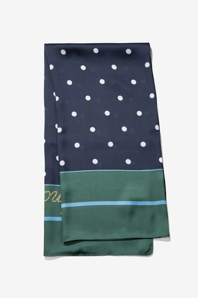Navy Polka Dot Scarf