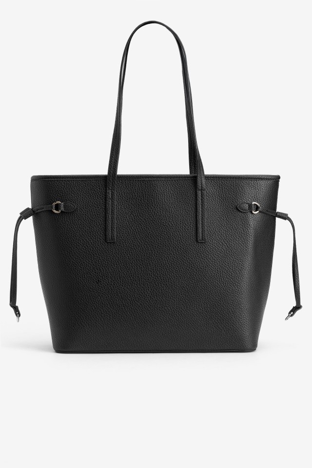 Wide Black Shopper Bag
