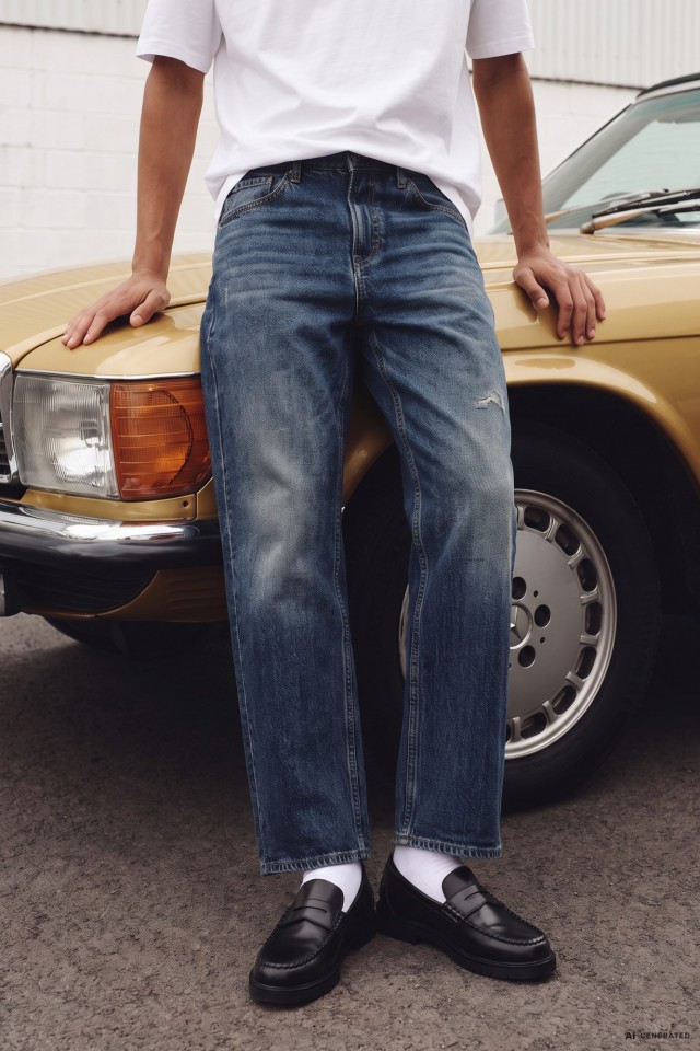 Jeans Loose Fit Azul Oscuro Jeans Loose Fit Azul Oscuro