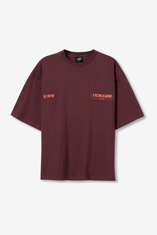Oversize Burgundy T-shirt Print