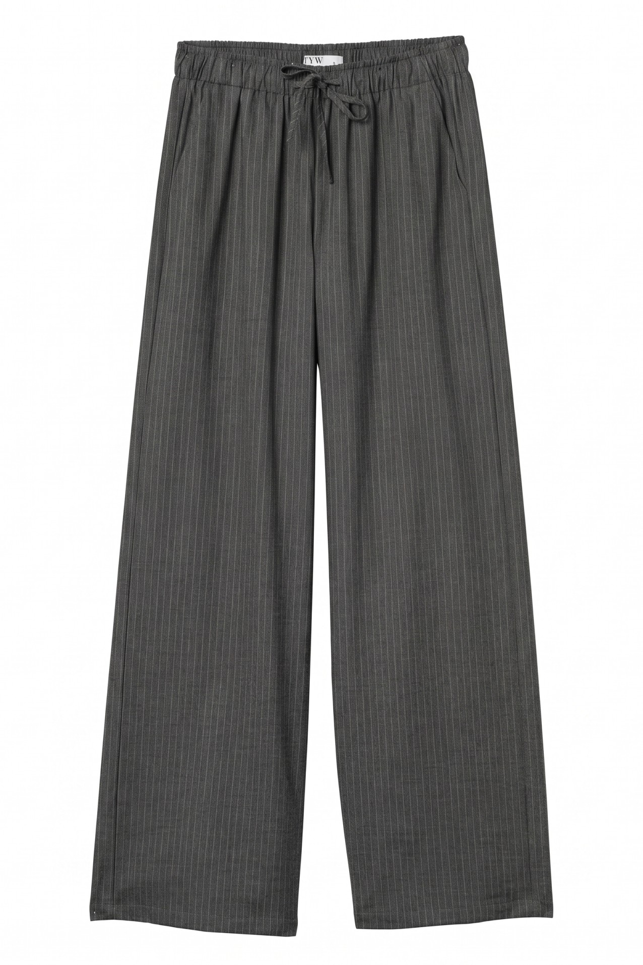 Grey Melange Wide Trousers