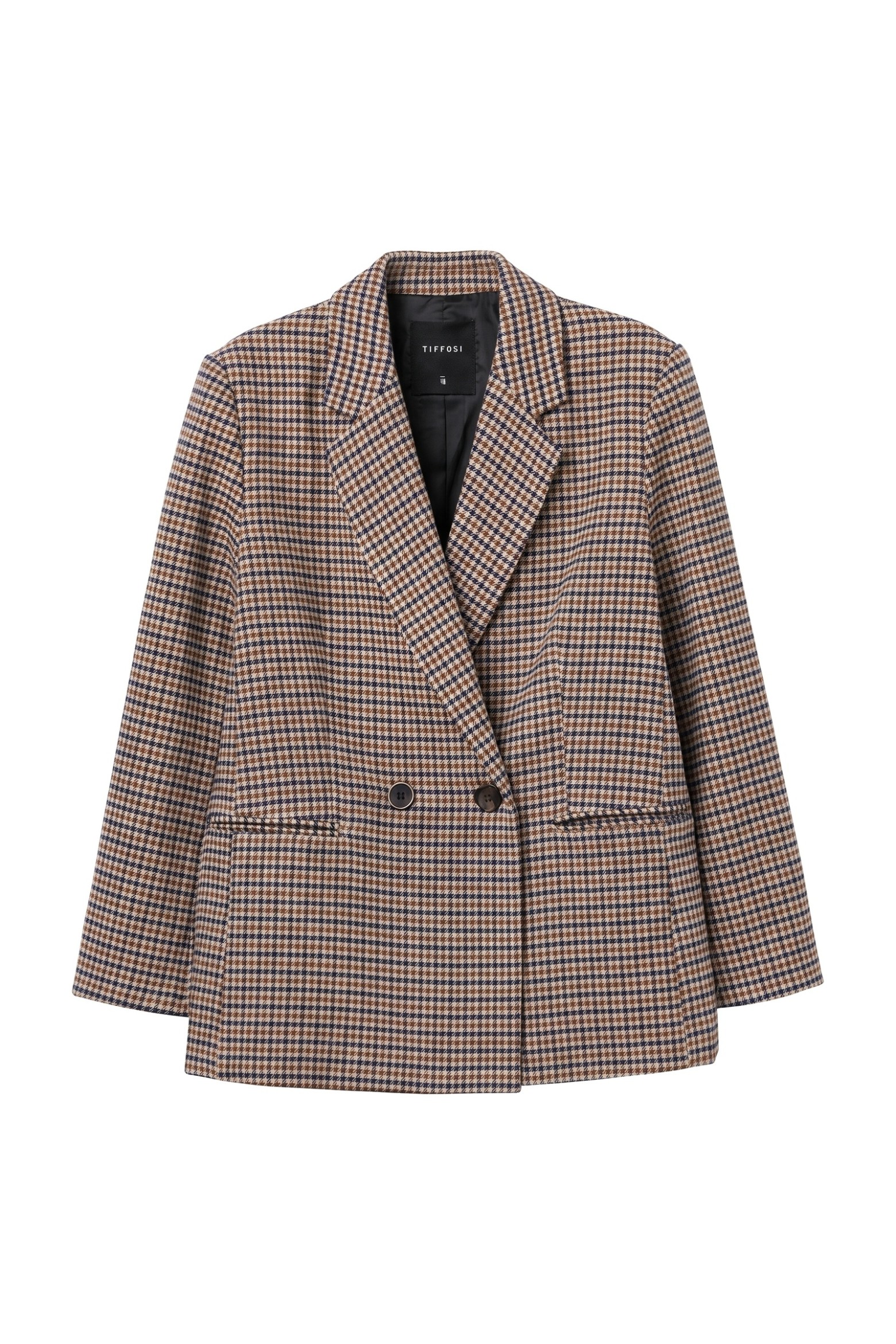 Blazer bege oversize xadrez