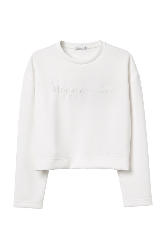 Sweatshirt cru com bordado Sweatshirt cru com bordado