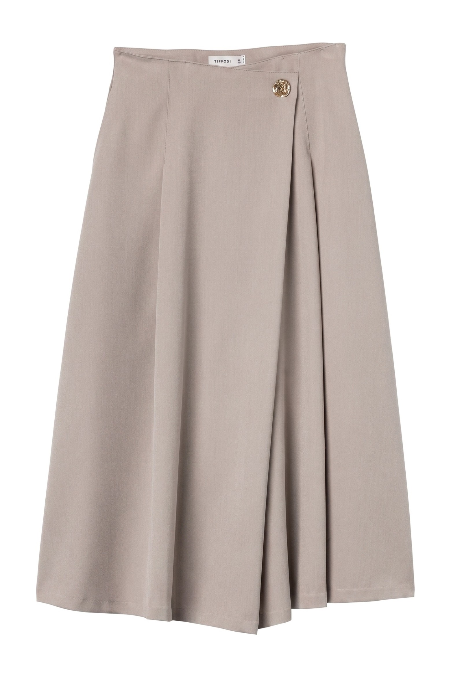 Beige Midi Pleated Skirt