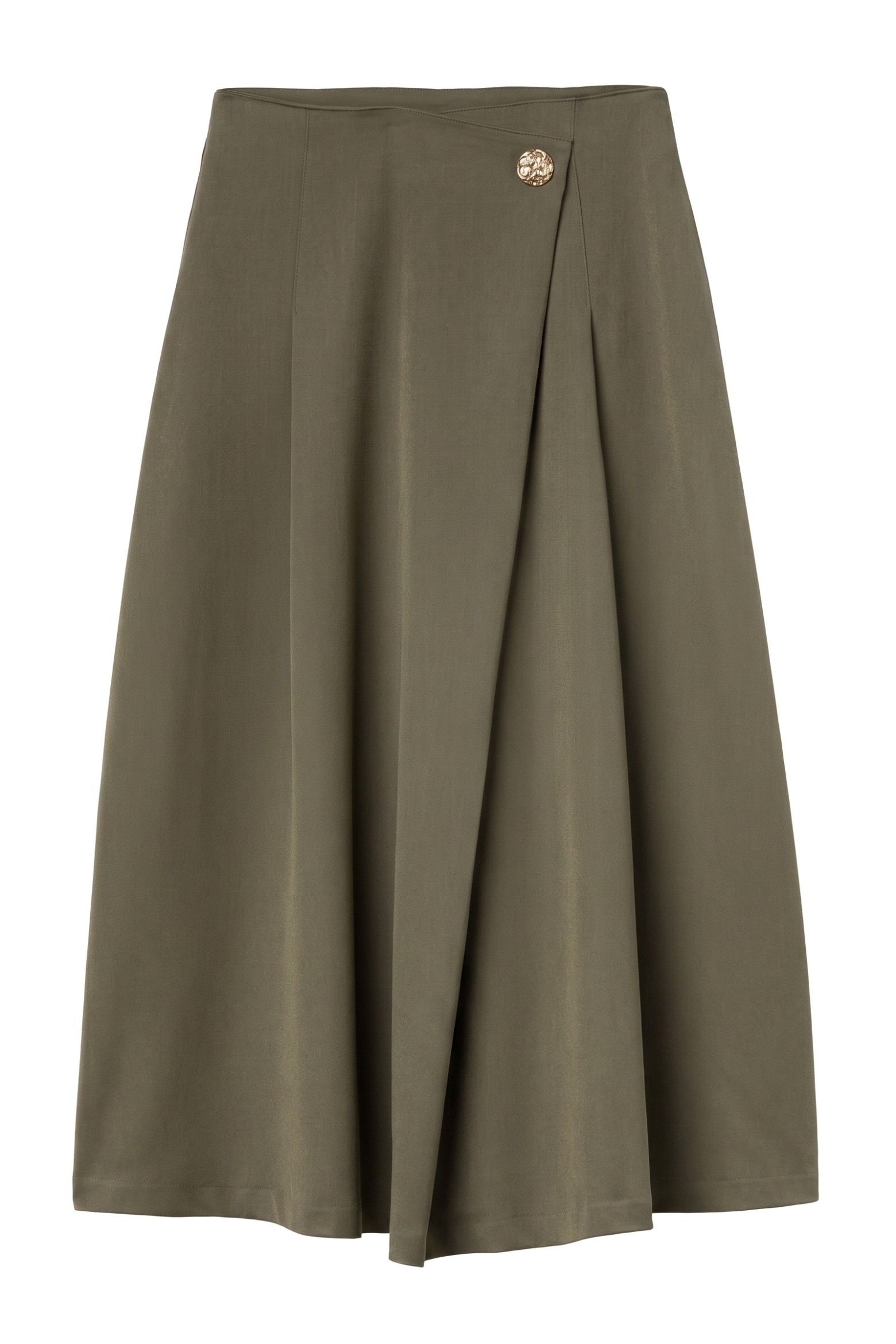 Falda midi verde fluida