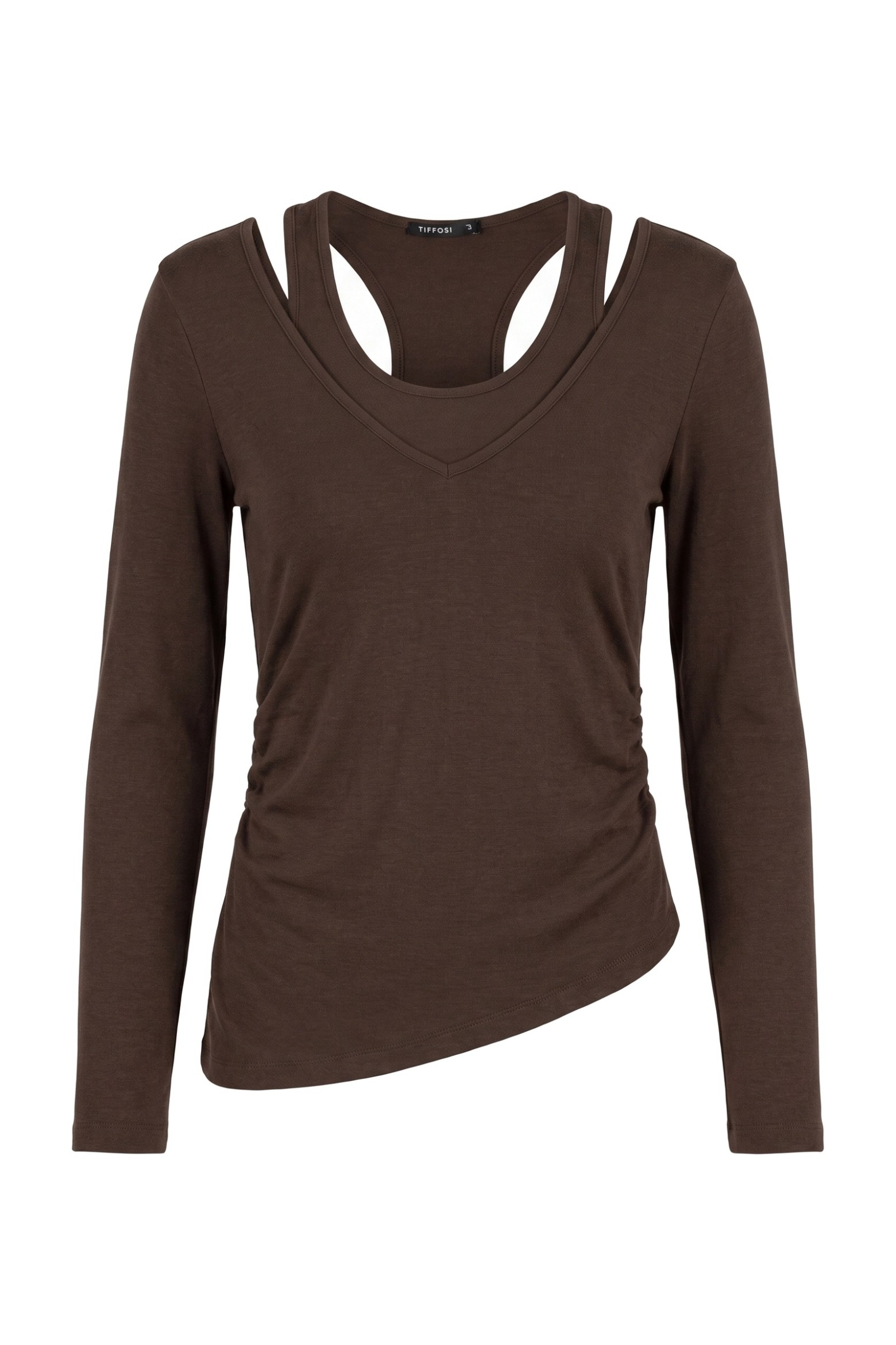 Camiseta marr�n cut out
